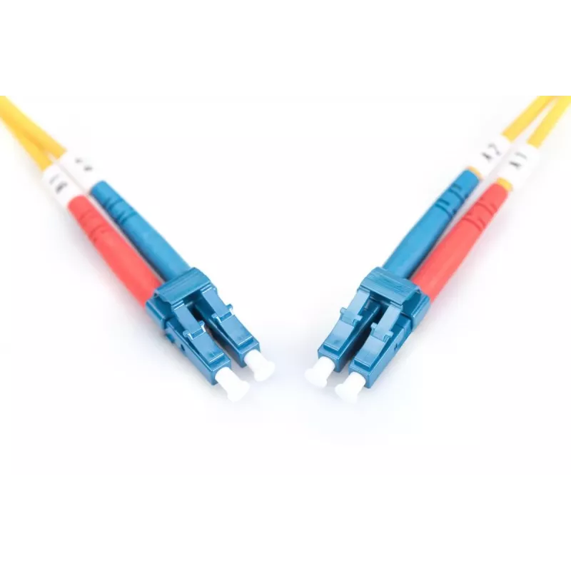 Cable de conexión de fibra óptica DIGITUS, LC a LC OS2, monomodo 9/125 µm, dúplex, longitud 1m