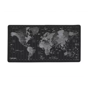 Alfombrilla NATEC Time Zone Map Maxi — tela 400×800 mm, 2,5 mm, impermeable, antideslizante