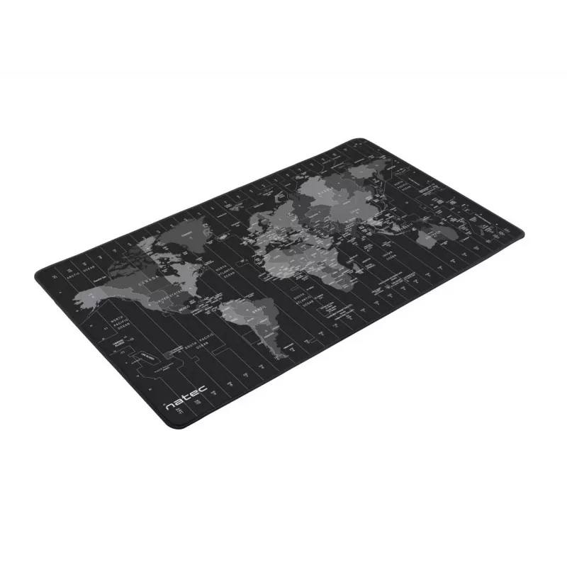 Alfombrilla NATEC Time Zone Map Maxi — tela 400×800 mm, 2,5 mm, impermeable, antideslizante