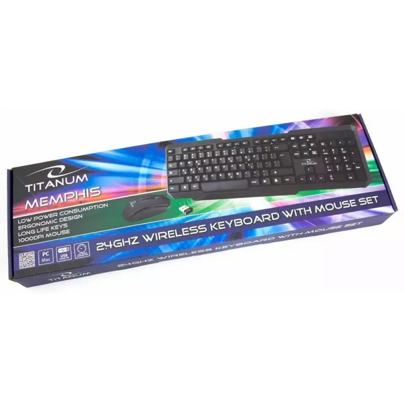 Titanum Memphis TK108 kit de teclado y ratón USB, negro