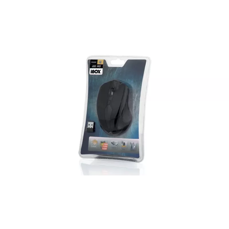IBOX I005 Pro – ratón, ambidiestro, RF Wireless, láser, 1600 dpi