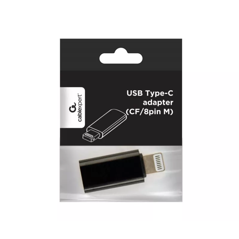 Adaptador de cable Gembird A-USB-CF8PM-01 USB Type-C 8 pines a..., negro