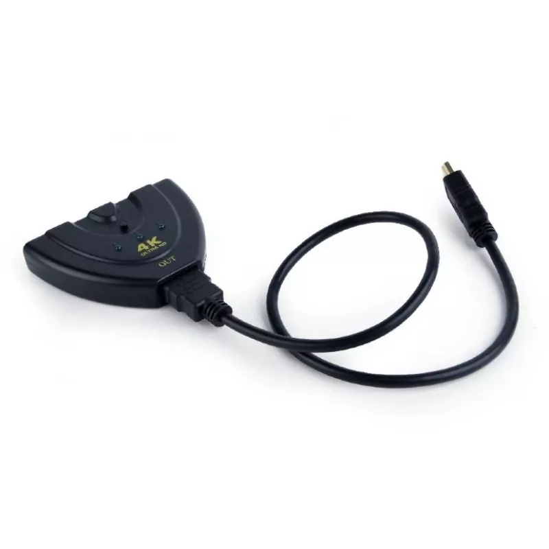 Hub de interfaz HDMI Gembird DSW-HDMI-35 — 3 conexiones, HDMI, cable de 0,5 m, negro