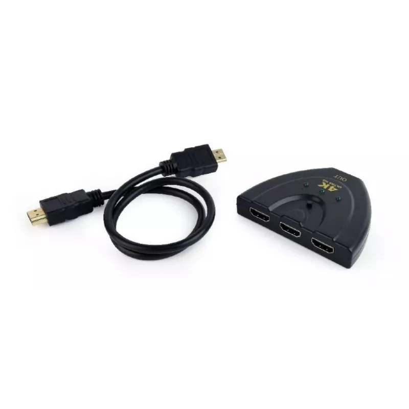 Hub de interfaz HDMI Gembird DSW-HDMI-35 — 3 conexiones, HDMI, cable de 0,5 m, negro