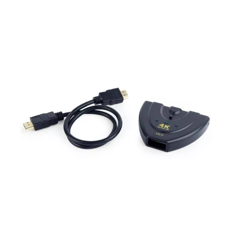 Hub de interfaz HDMI Gembird DSW-HDMI-35 — 3 conexiones, HDMI, cable de 0,5 m, negro