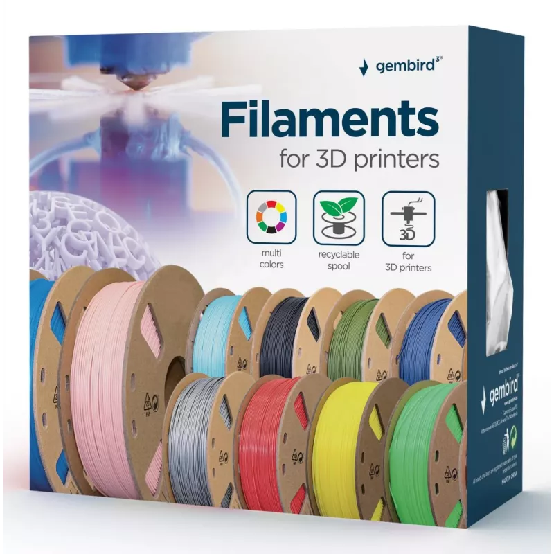Filamento ABS GEMBIRD - rojo - 1,75 mm - 1 kg