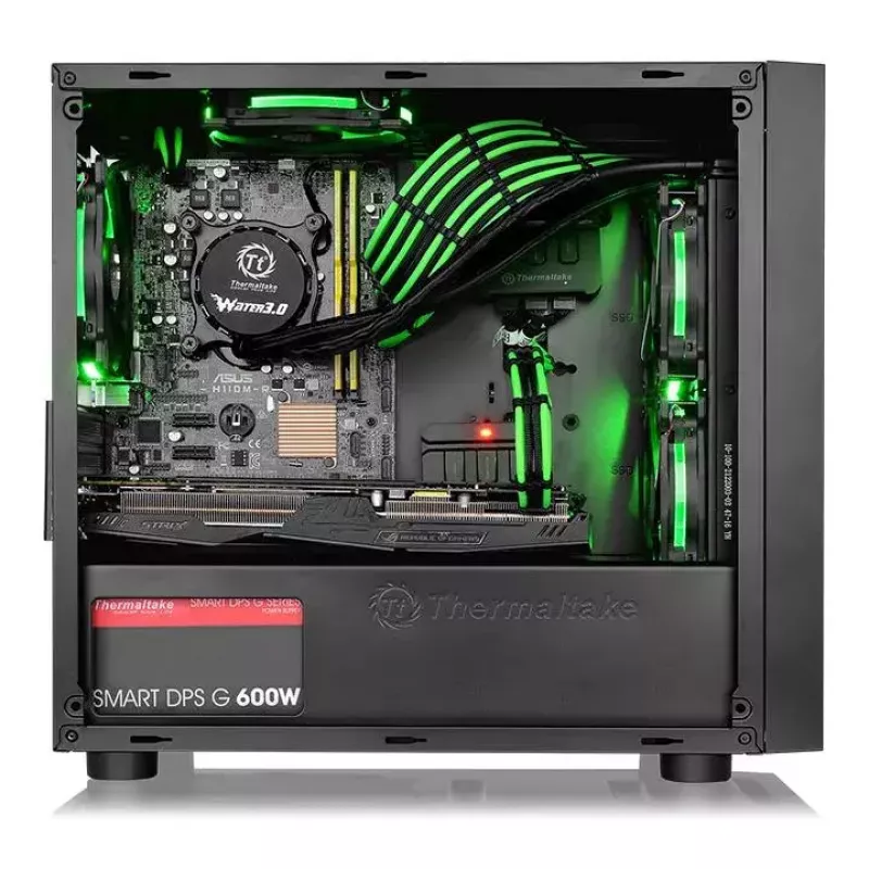 Caja de PC Thermaltake Versa H18 micro torre negra