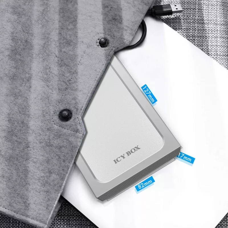 ICY BOX IB-241WP Carcasa HDD/SSD antracita, plata 2,5