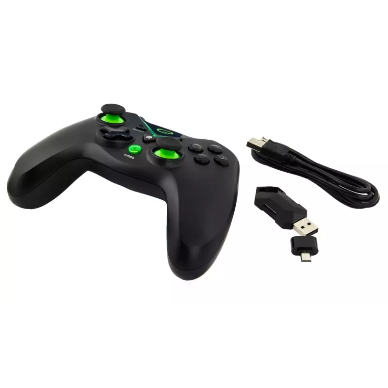 Mando de juegos inalámbrico ESPERANZA EGG112K 2,4 GHz para PC y PS3, receptor USB, negro, 12 botones, sticks analógicos