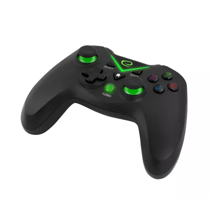 Mando de juegos inalámbrico ESPERANZA EGG112K 2,4 GHz para PC y PS3, receptor USB, negro, 12 botones, sticks analógicos