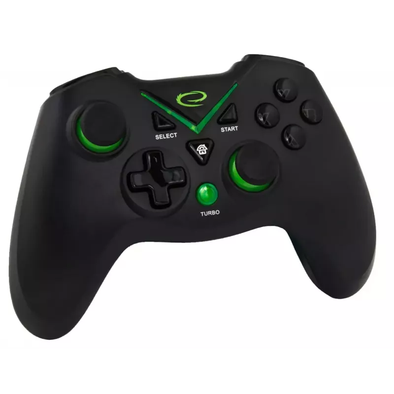 Mando de juegos inalámbrico ESPERANZA EGG112K 2,4 GHz para PC y PS3, receptor USB, negro, 12 botones, sticks analógicos