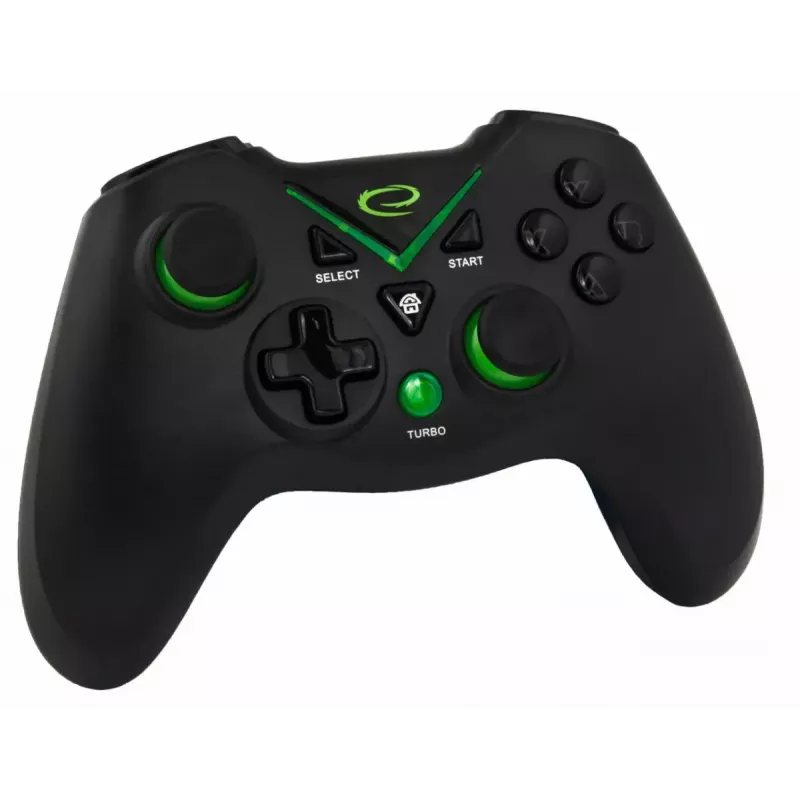 Mando de juegos inalámbrico ESPERANZA EGG112K 2,4 GHz para PC y PS3, receptor USB, negro, 12 botones, sticks analógicos