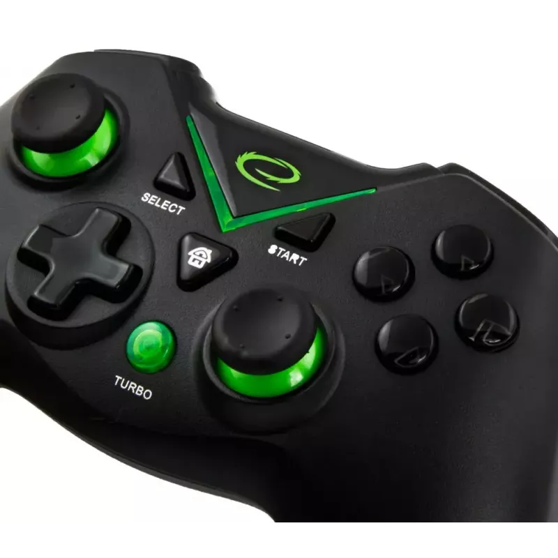 Mando de juegos inalámbrico ESPERANZA EGG112K 2,4 GHz para PC y PS3, receptor USB, negro, 12 botones, sticks analógicos