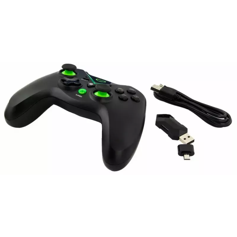 Mando de juegos inalámbrico ESPERANZA EGG112K 2,4 GHz para PC y PS3, receptor USB, negro, 12 botones, sticks analógicos