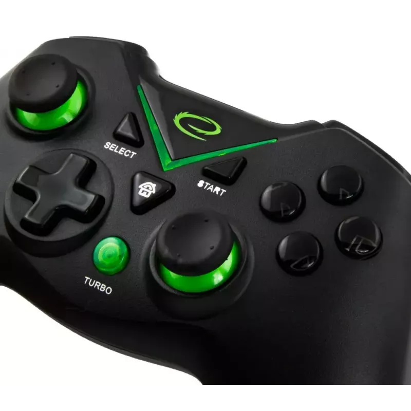Mando de juegos inalámbrico ESPERANZA EGG112K 2,4 GHz para PC y PS3, receptor USB, negro, 12 botones, sticks analógicos