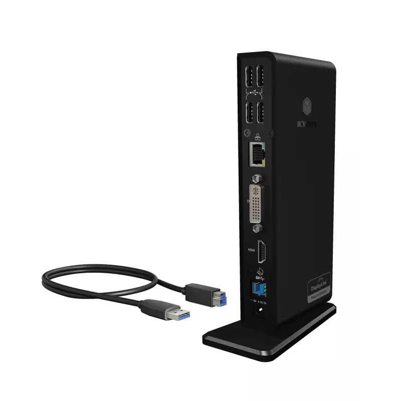 ICY BOX IB-DK2241AC Cableado USB 3.2 Gen 1 (3.1 Gen 1) Type-A negro