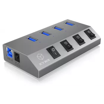 ICY BOX IB-HUB1405 USB 3.2 Gen 1 (3.1 Gen 1) Type-B 5000 Mbit/s antracita