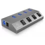 ICY BOX IB-HUB1405 USB 3.2 Gen 1 (3.1 Gen 1) Type-B 5000 Mbit/s antracita