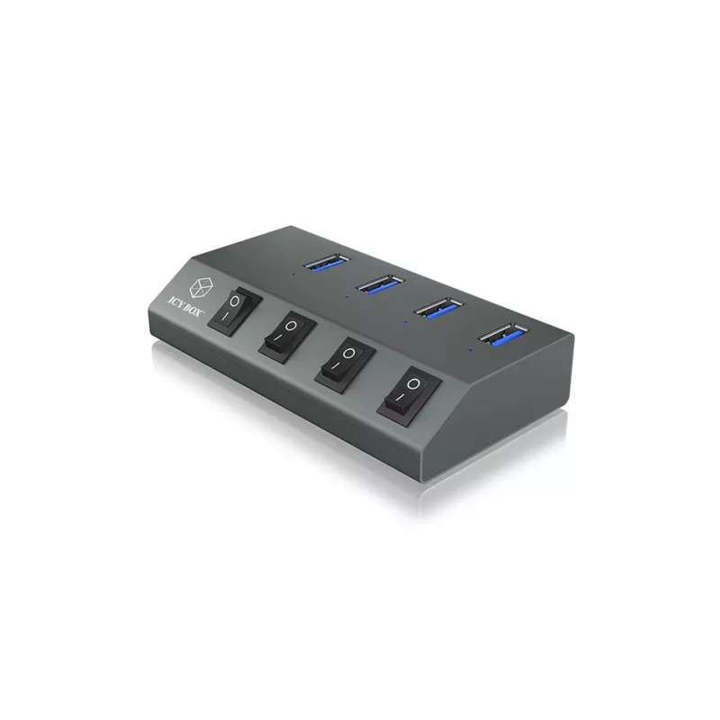 ICY BOX IB-HUB1405 USB 3.2 Gen 1 (3.1 Gen 1) Type-B 5000 Mbit/s antracita