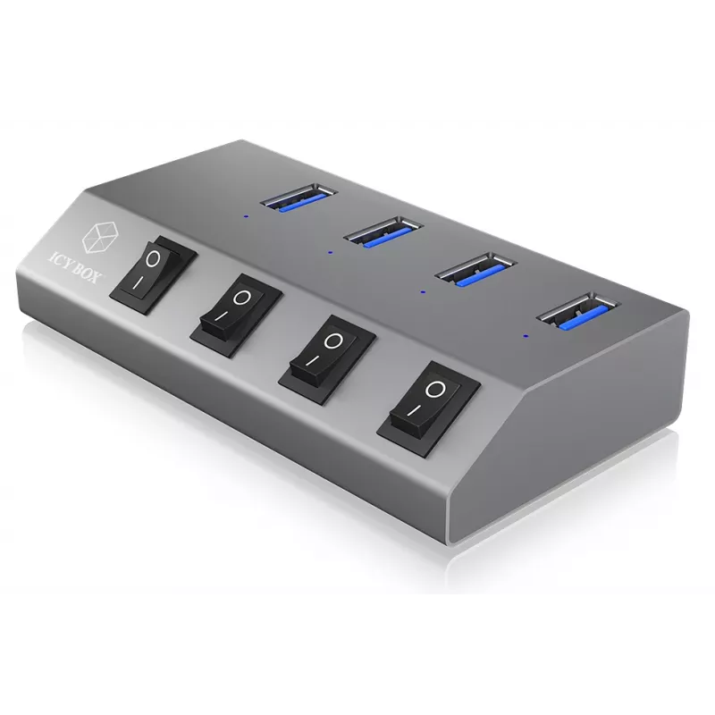 ICY BOX IB-HUB1405 USB 3.2 Gen 1 (3.1 Gen 1) Type-B 5000 Mbit/s antracita