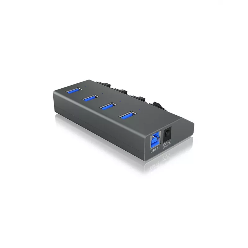 ICY BOX IB-HUB1405 USB 3.2 Gen 1 (3.1 Gen 1) Type-B 5000 Mbit/s antracita