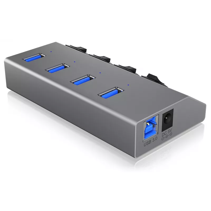 ICY BOX IB-HUB1405 USB 3.2 Gen 1 (3.1 Gen 1) Type-B 5000 Mbit/s antracita