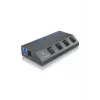 ICY BOX IB-HUB1405 USB 3.2 Gen 1 (3.1 Gen 1) Type-B 5000 Mbit/s antracita