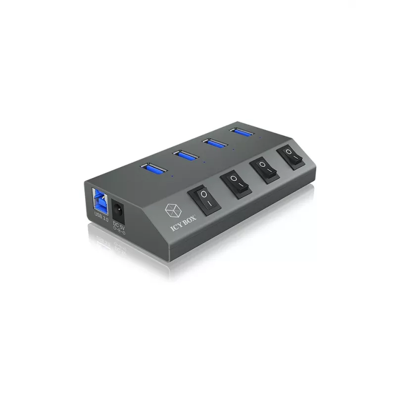 ICY BOX IB-HUB1405 USB 3.2 Gen 1 (3.1 Gen 1) Type-B 5000 Mbit/s antracita