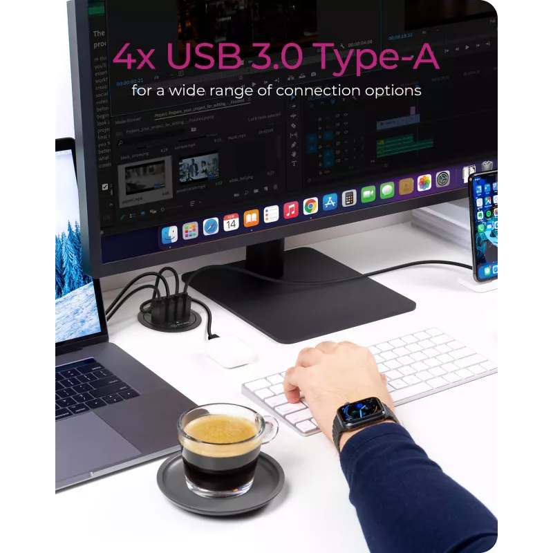 ICY BOX IB-HUB1403 USB 3.2 Gen 1 (3.1 Gen 1) Type-A 5000 Mbit/s negro