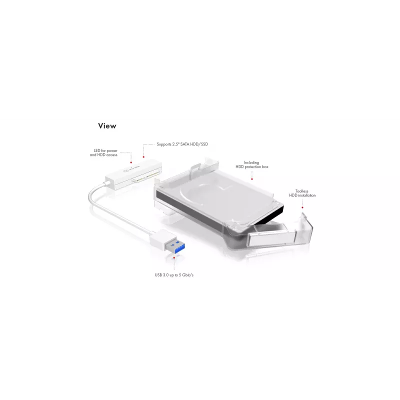 ICY BOX IB-AC703-U3 Carcasa HDD/SSD blanca 2,5