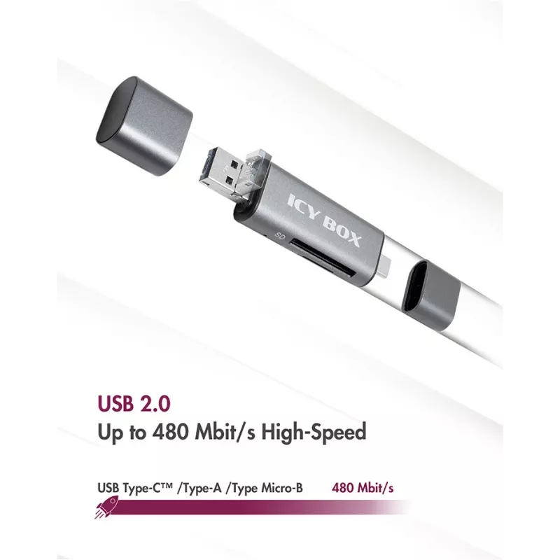 ICY BOX IB-CR200-C Lector de tarjetas USB 2.0 negro