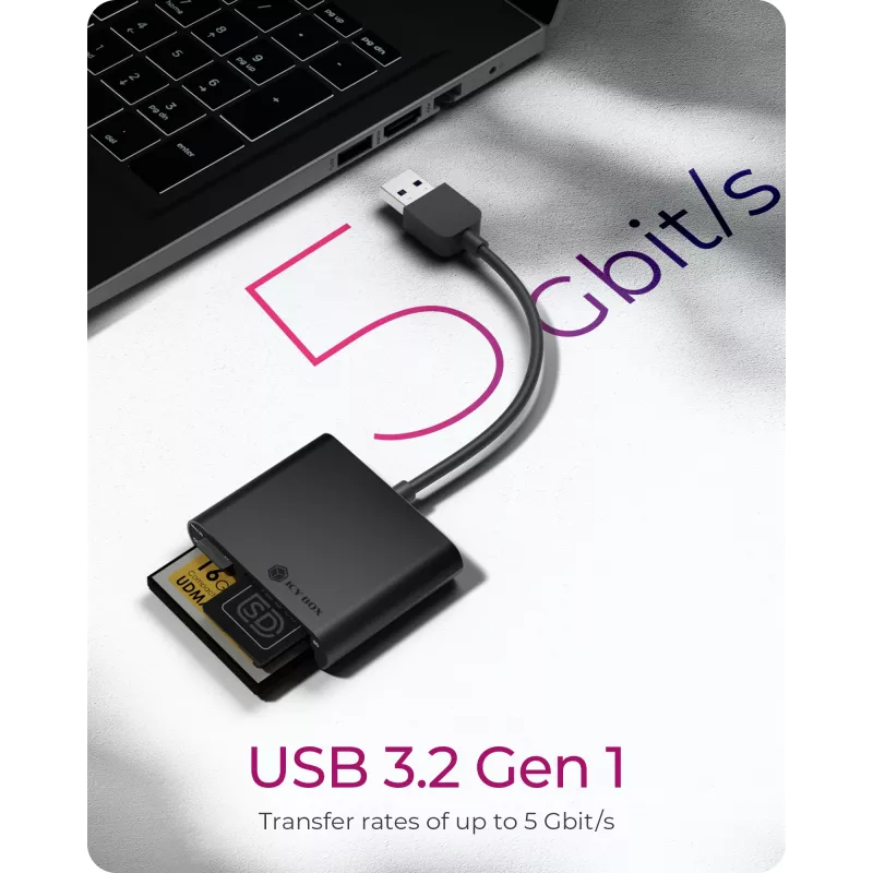 ICY BOX IB-CR301-U3 Lector de tarjetas USB 3.2 Gen 1 (3.1 Gen 1) negro