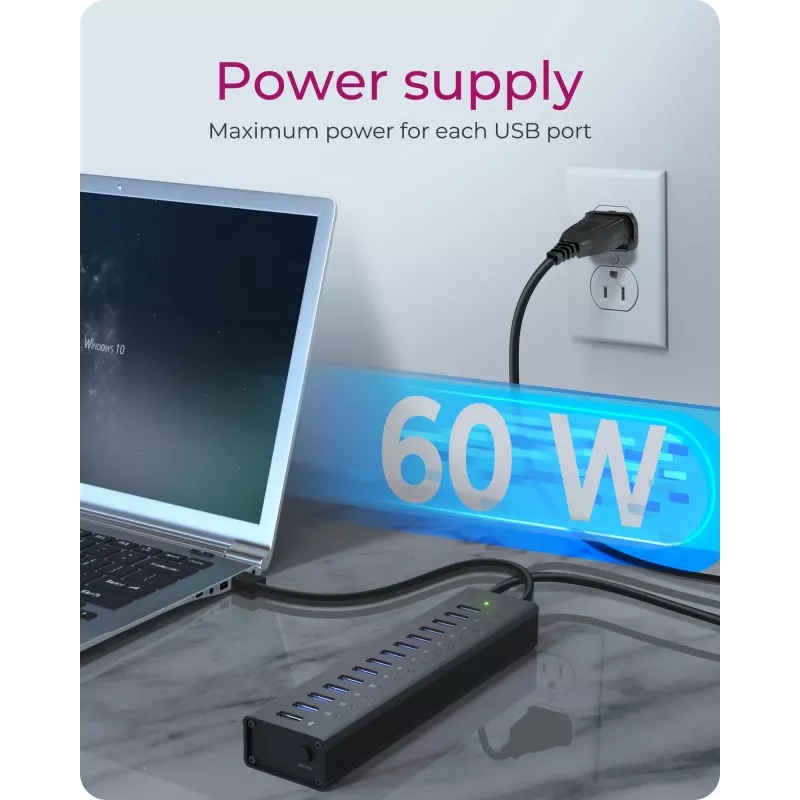 ICY BOX IB-AC6113 USB 3.2 Gen 1 (3.1 Gen 1) Type-B 5000 Mbit/s negro