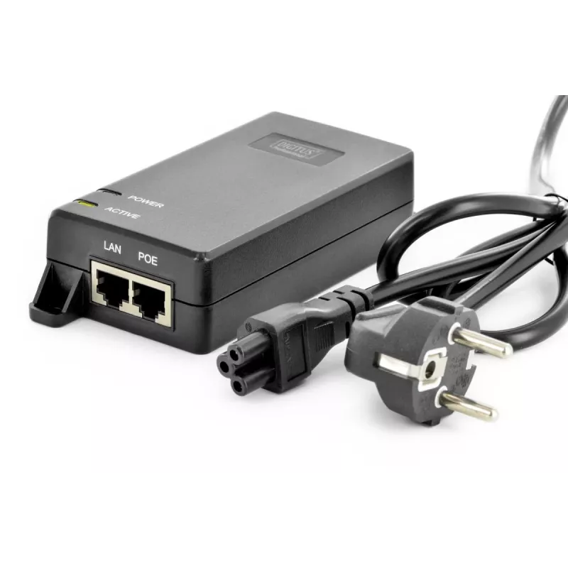 DIGITUS Inyector PoE+, 802.3at 10/100/1000 Mbps salida máx. 48V, 30W