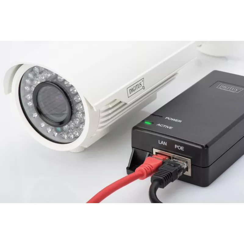 DIGITUS Inyector PoE+, 802.3at 10/100/1000 Mbps salida máx. 48V, 30W
