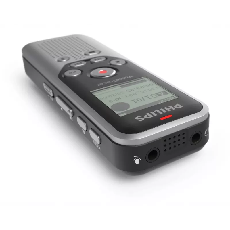 Philips DVT1250 Grabadora de voz memoria interna y tarjeta flash negra, gris