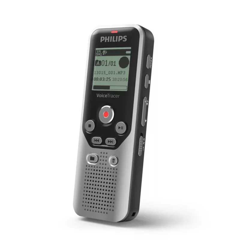 Philips DVT1250 Grabadora de voz memoria interna y tarjeta flash negra, gris