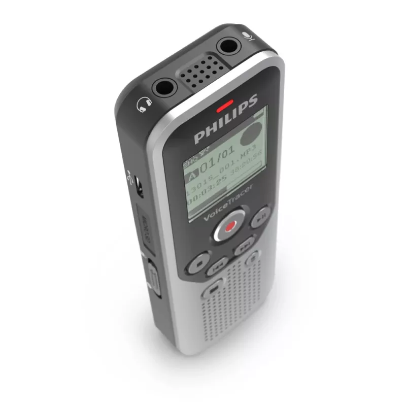Philips DVT1250 Grabadora de voz memoria interna y tarjeta flash negra, gris