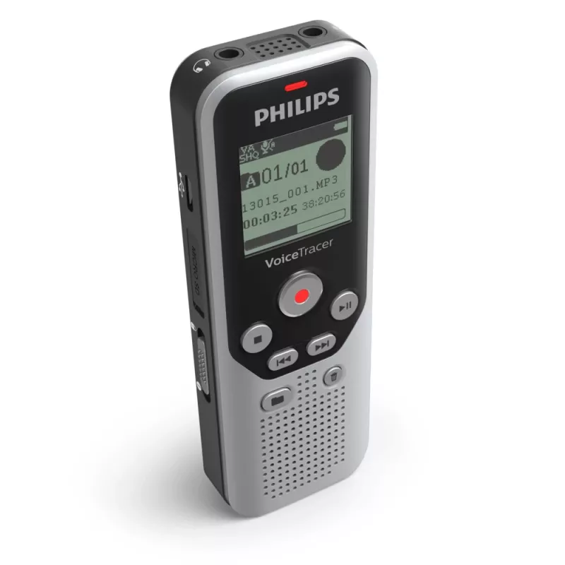 Philips DVT1250 Grabadora de voz memoria interna y tarjeta flash negra, gris