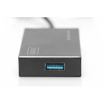 DIGITUS Hub USB 3.0, 4 puertos incl. fuente de alimentación 5V/2A carcasa de aluminio