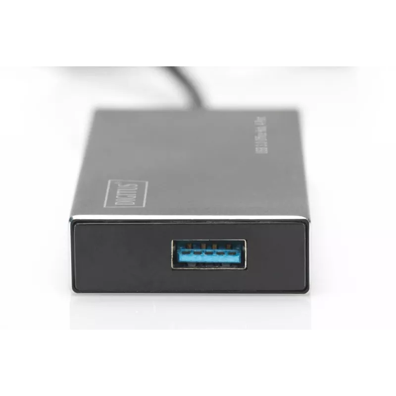 DIGITUS Hub USB 3.0, 4 puertos incl. fuente de alimentación 5V/2A carcasa de aluminio