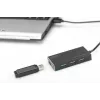 DIGITUS Hub USB 3.0, 4 puertos incl. fuente de alimentación 5V/2A carcasa de aluminio