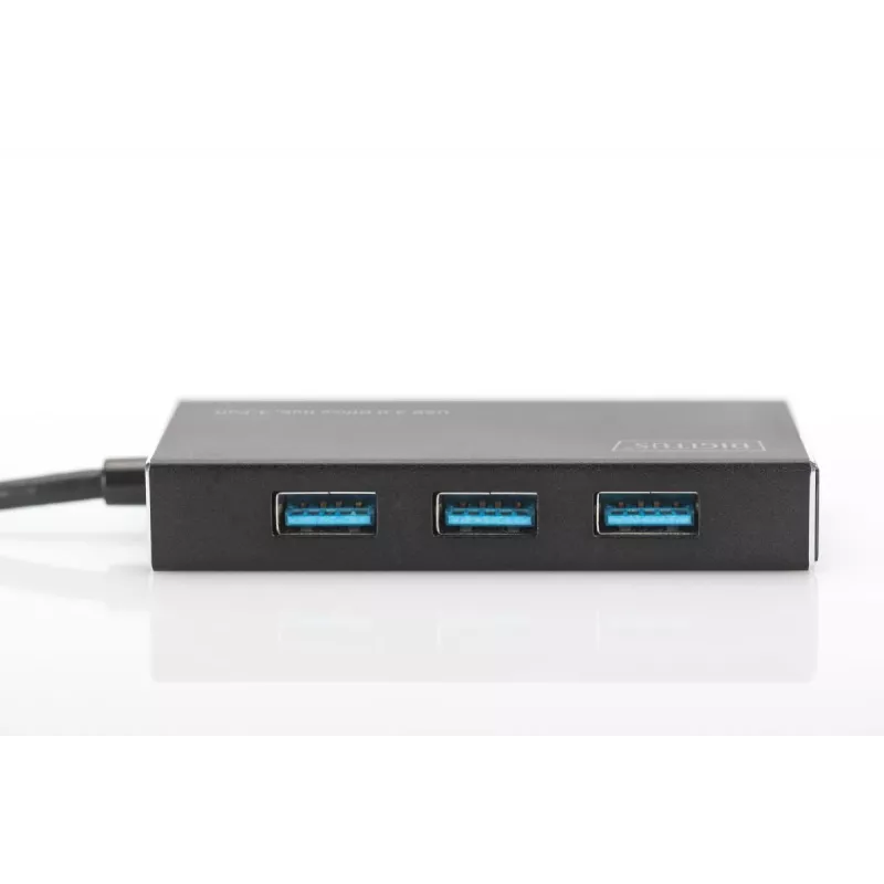 DIGITUS Hub USB 3.0, 4 puertos incl. fuente de alimentación 5V/2A carcasa de aluminio