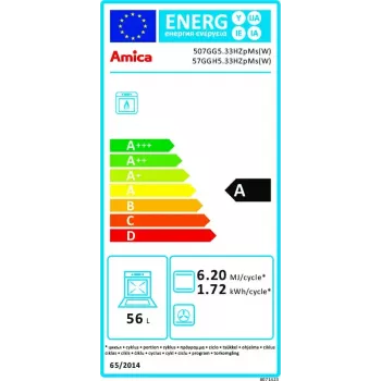 Cocina de gas independiente Amica 57GGH5.33HZpMs(W) blanca