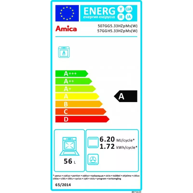 Cocina de gas independiente Amica 57GGH5.33HZpMs(W) blanca