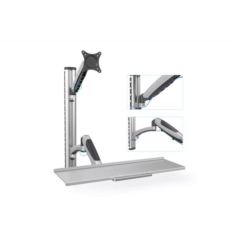 Soporte de pared flexible DIGITUS para puestos de trabajo para monitor+teclado (DA-90354)