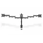 Soporte de pinza de mesa DIGITUS para triple monitor, negro, giro 90 grados, inclinación 45 grados, rotación 360 grados, TFT de 15-27