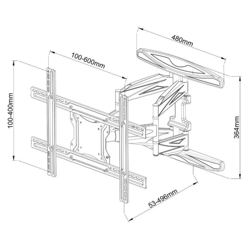 Soporte de pared Techly 40-80 ultra fino Full Motion para TV LCD negro