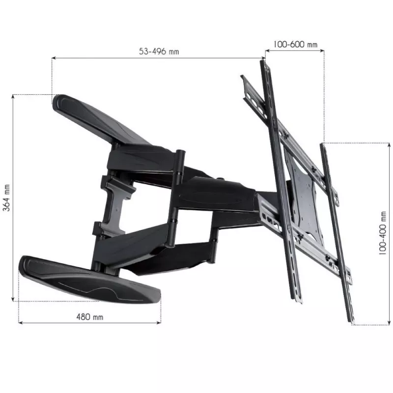 Soporte de pared Techly 40-80 ultra fino Full Motion para TV LCD negro