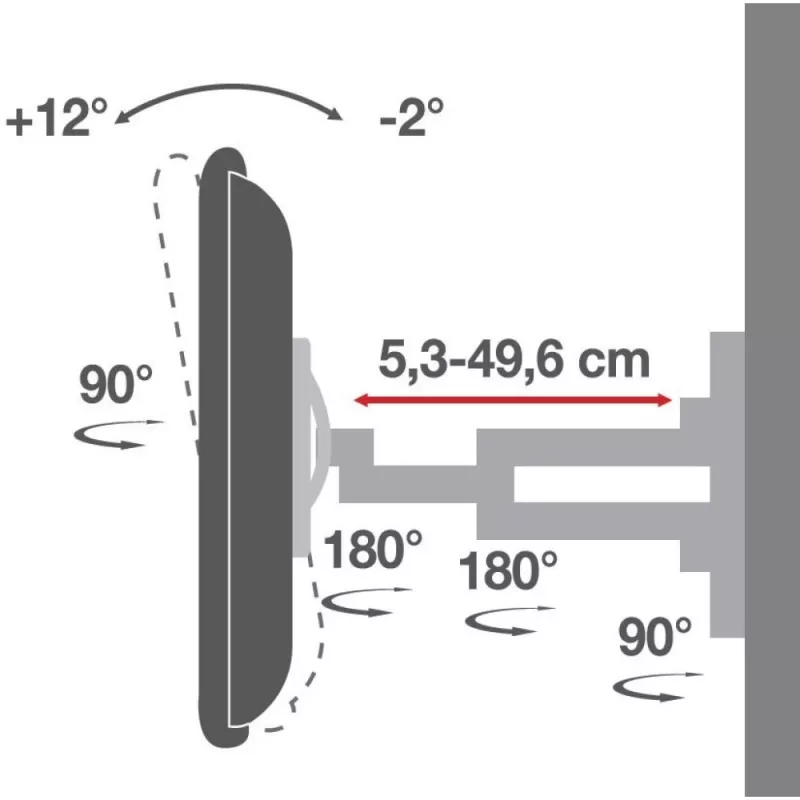 Soporte de pared Techly 40-80 ultra fino Full Motion para TV LCD negro
